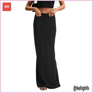 High Waist Elastic Flare Bodycon Maxi Skirt Slim Fit Basic